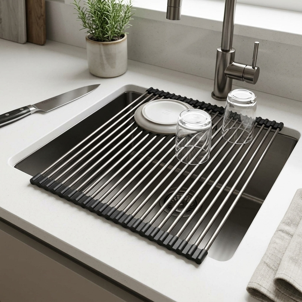 Pure.Sink Comfort Gun Metal Roll Mat for Sink RM-GunMetal